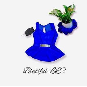 Royal blue women’s peplum